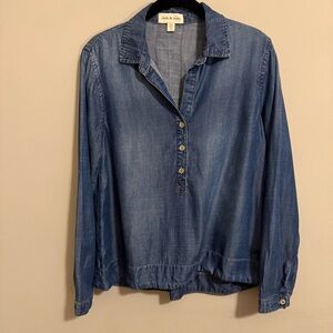 Cloth & Stone Chambray Blue Top Oversized XS